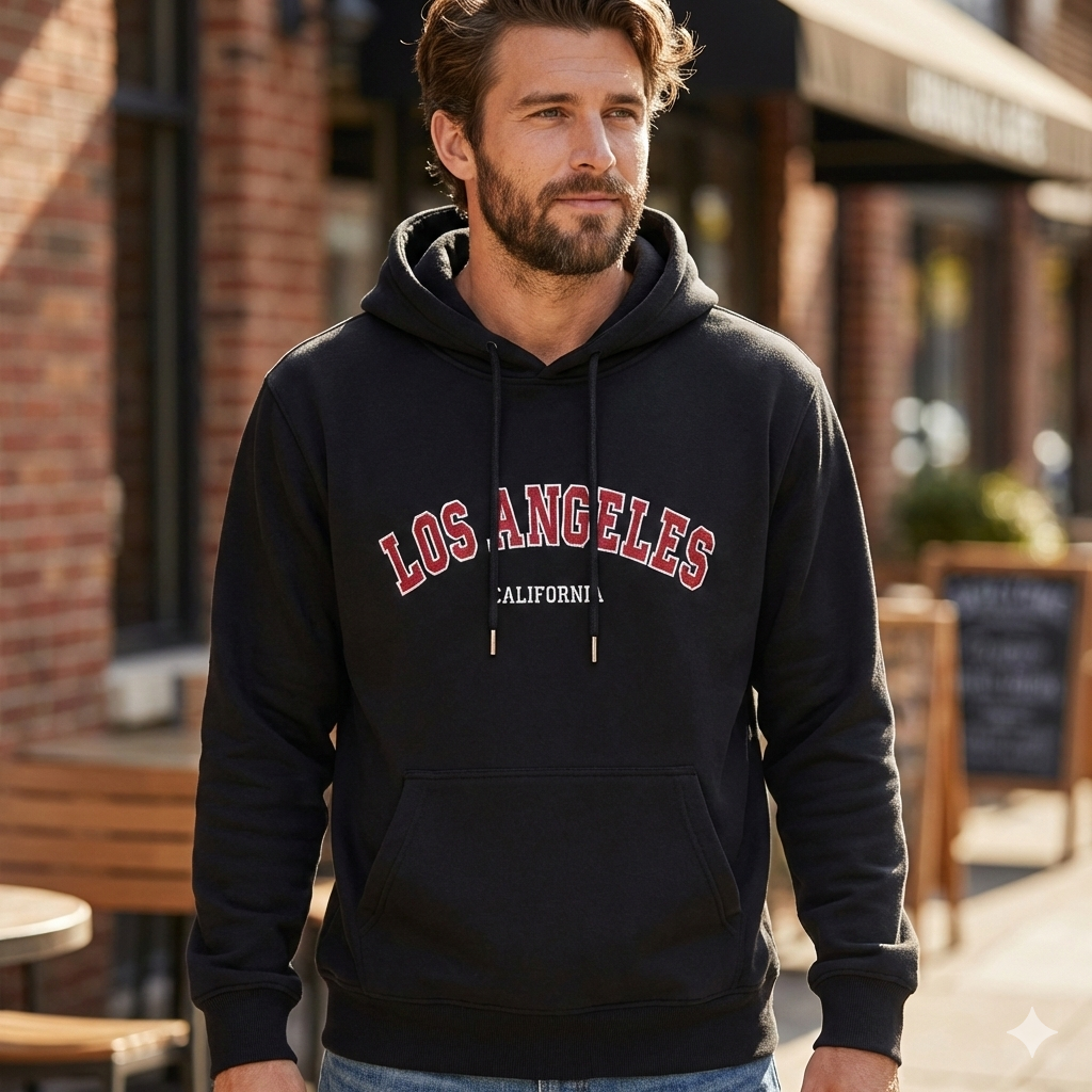 Heritage Varsity Hoodie - Jet Black