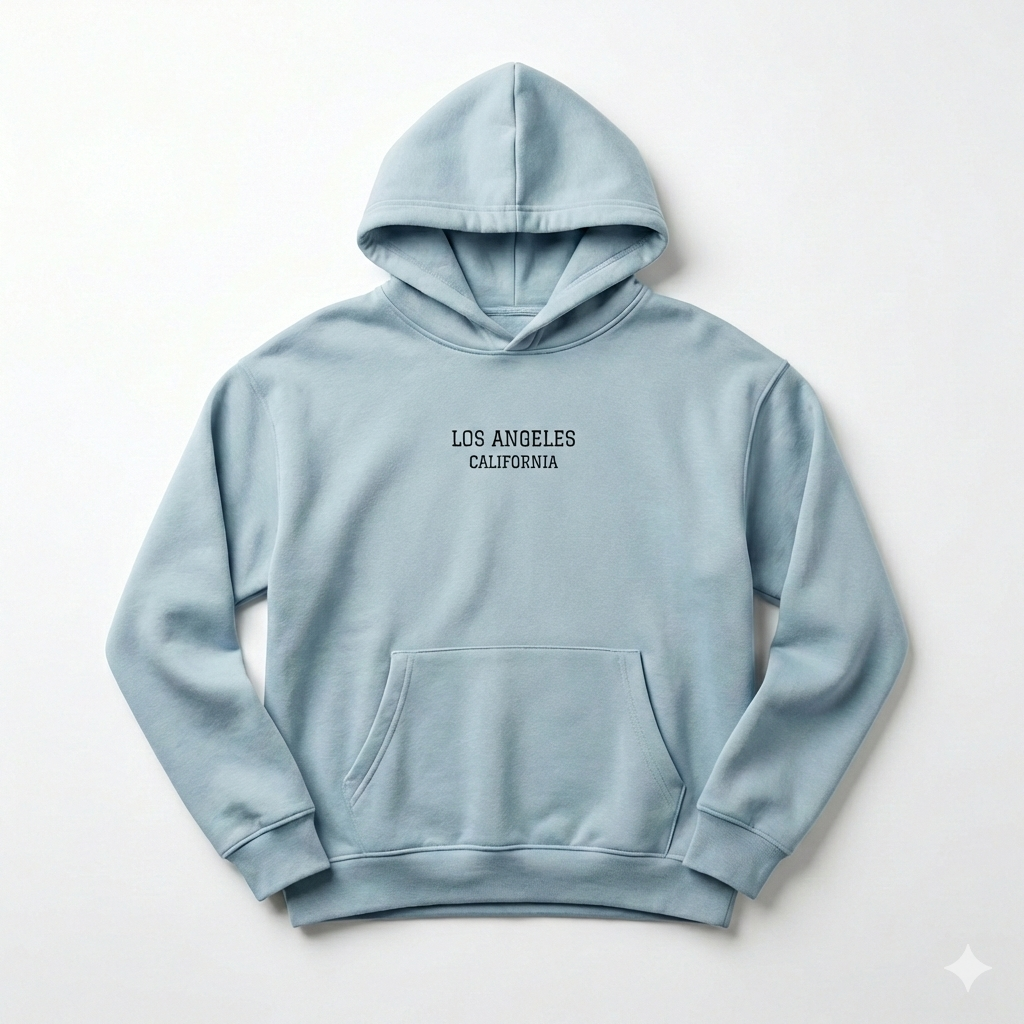 LA Essentials Pullover Crop Top - Powder Blue