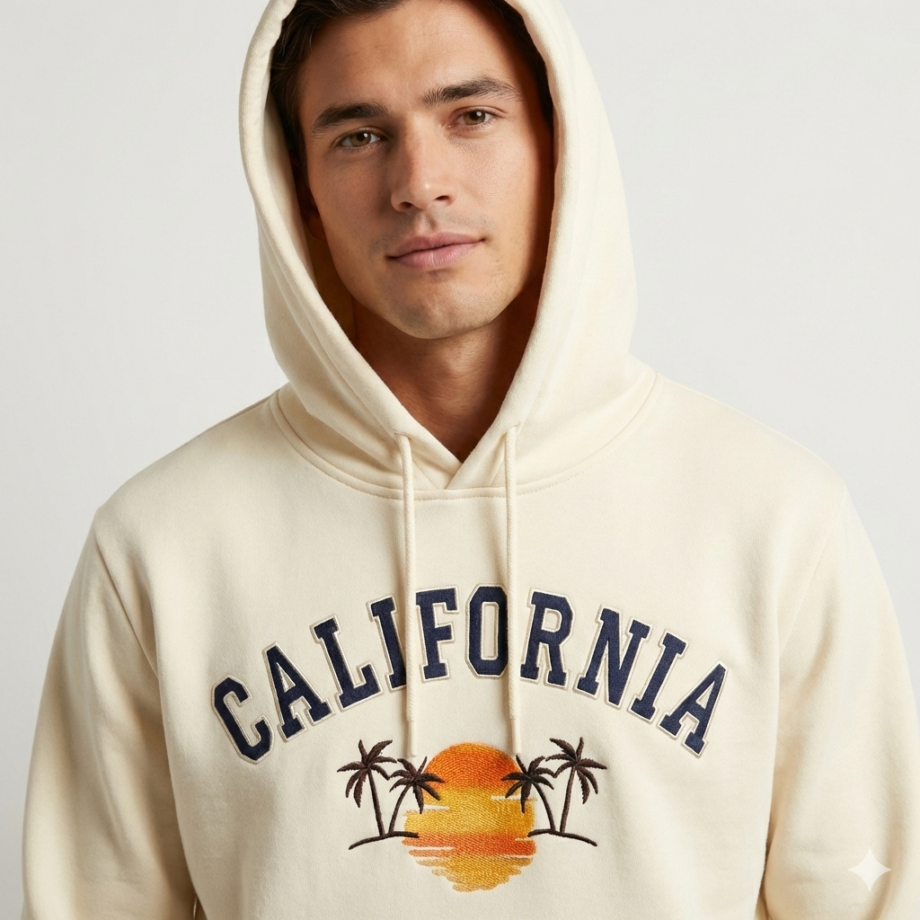 Golden State Sunset Arched Hoodie - Cream