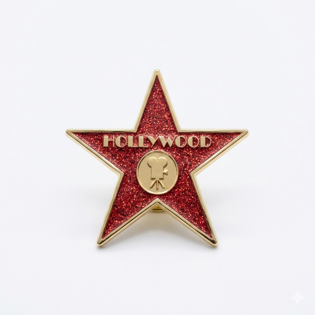 Red Hollywood Glitter Star Magnet