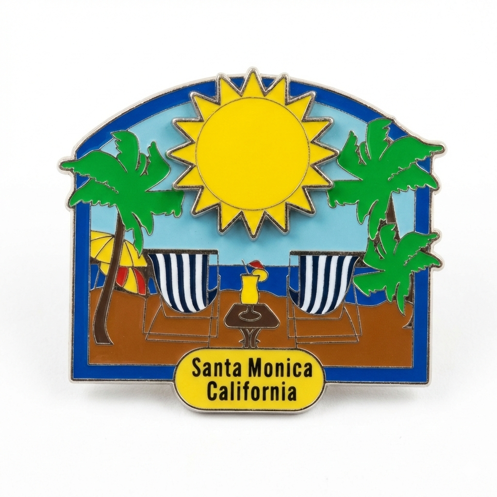 Santa Monica Beach Scene Pin