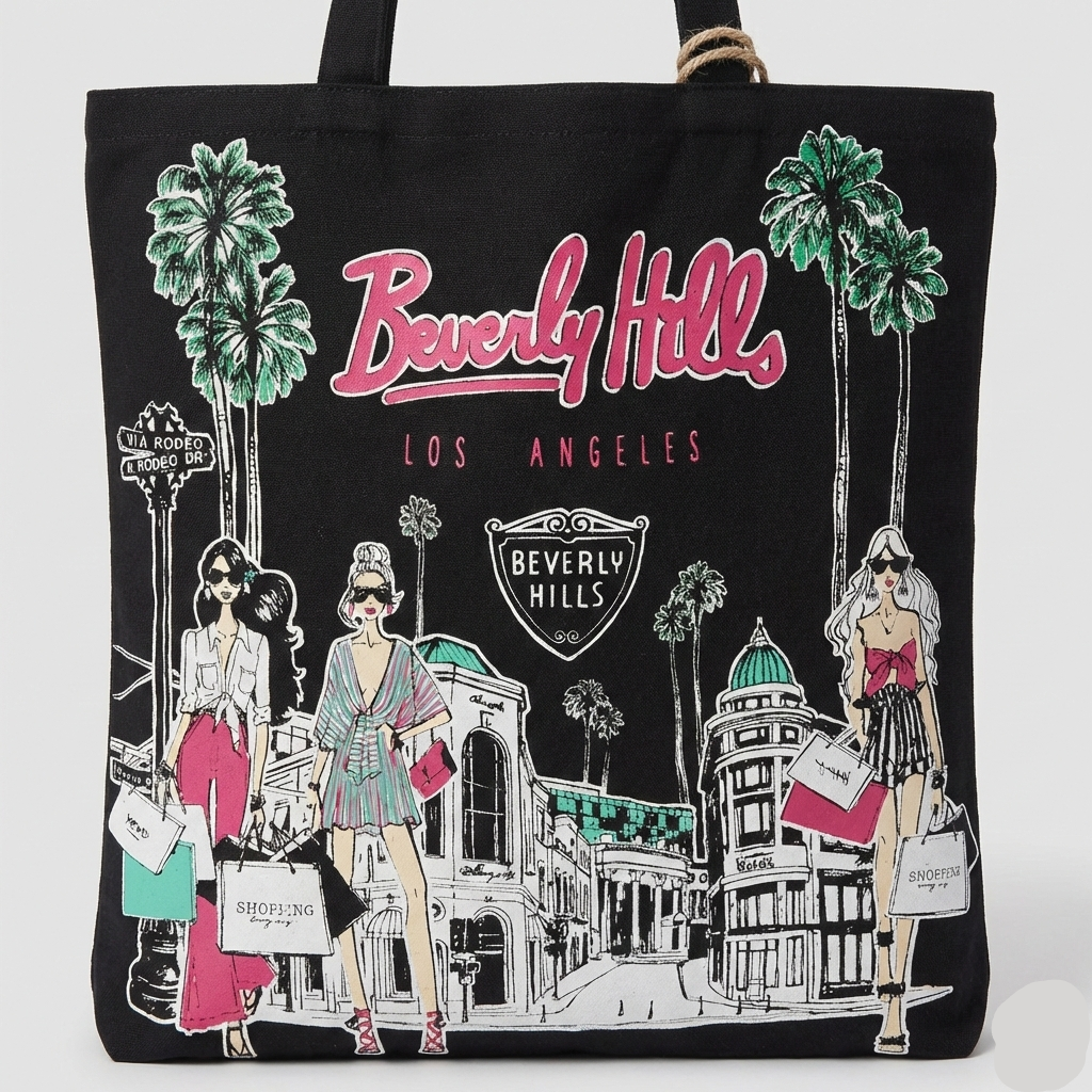Beverly Hills Fashion Canvas Tote