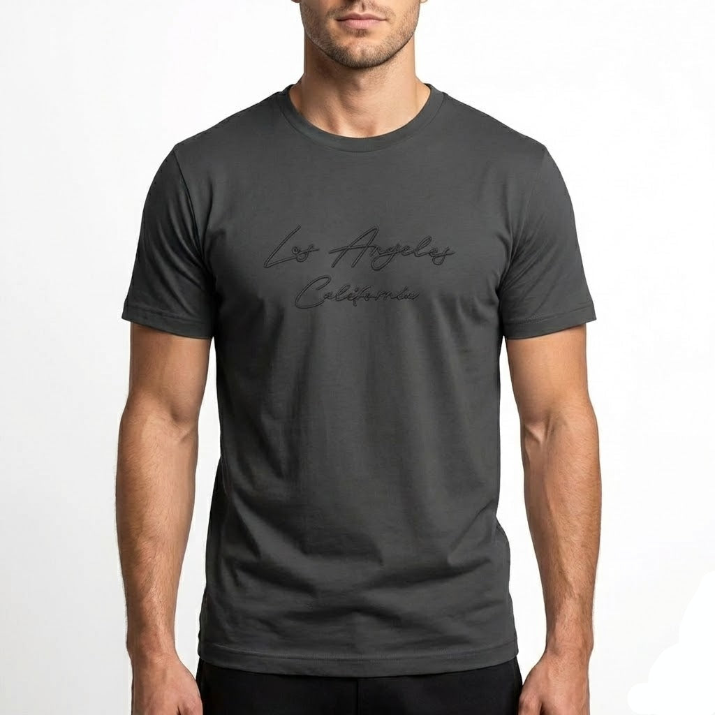 Los Angeles Embroidery Tee – Dark Grey