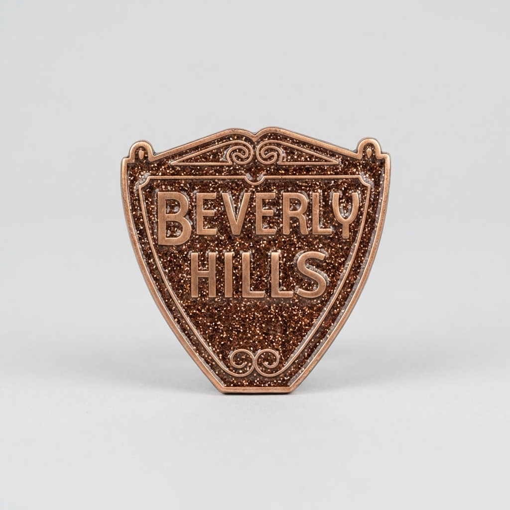 Beverly Hills bronze shield pin