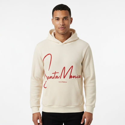 Santa Monica Cream Waffle-Knit Hoodie