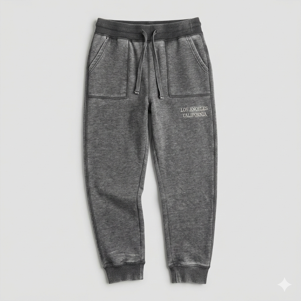 Vintage Acid-Wash Joggers - Charcoal