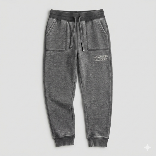 Vintage Acid-Wash Joggers - Charcoal