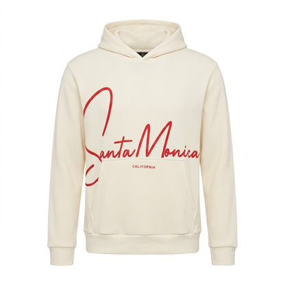 Santa Monica Cream Waffle-Knit Hoodie