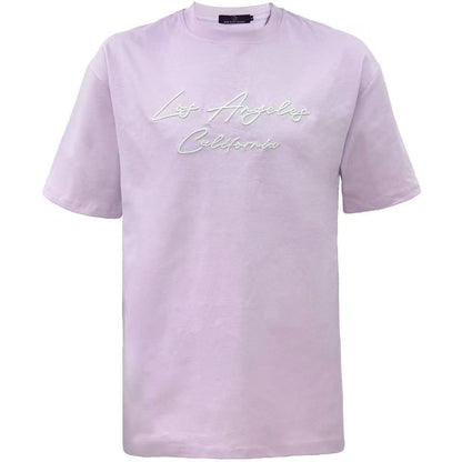 Light purple t-shirt with 'Los Angeles California' text on a white background
