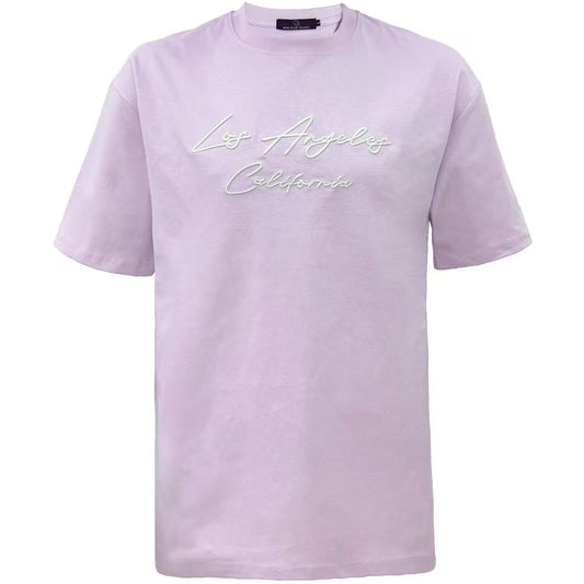 Light purple t-shirt with 'Los Angeles California' text on a white background