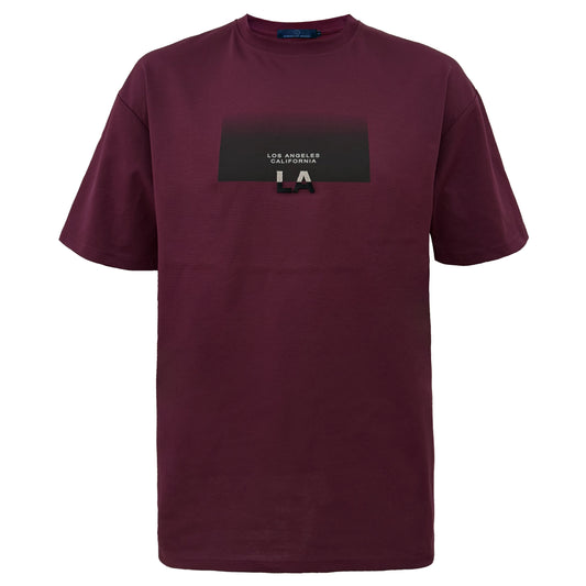 LA Gradient Block Graphic Tee - Maroon