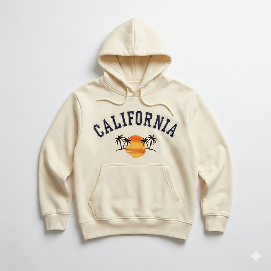 Golden State Sunset Arched Hoodie - Cream