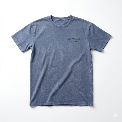 Vintage Acid-Wash LA Tee - Midnight Blue
