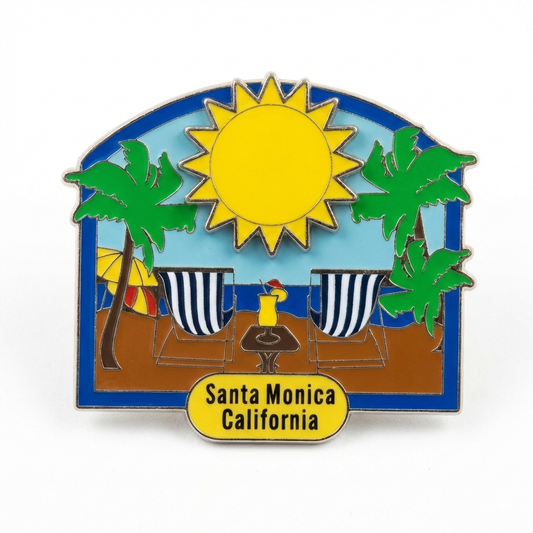 Santa Monica Beach Scene Pin