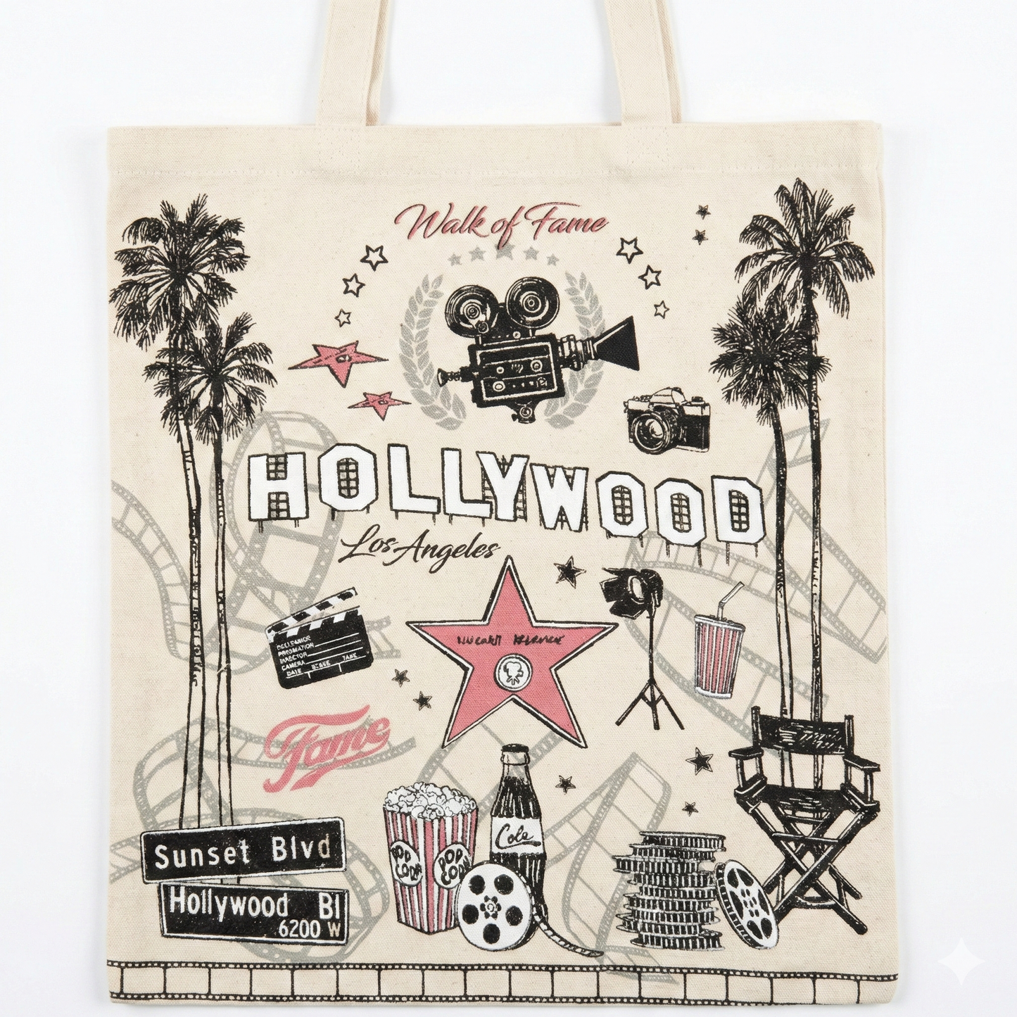 Hollywood "Walk of Fame" Canvas Tote