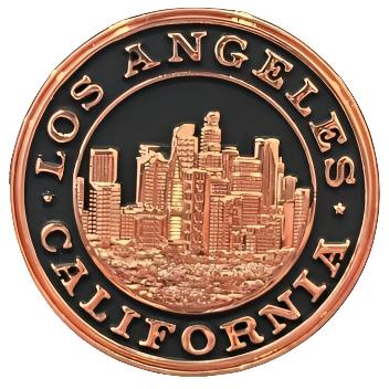 Black and Gold Los Angeles Magnet