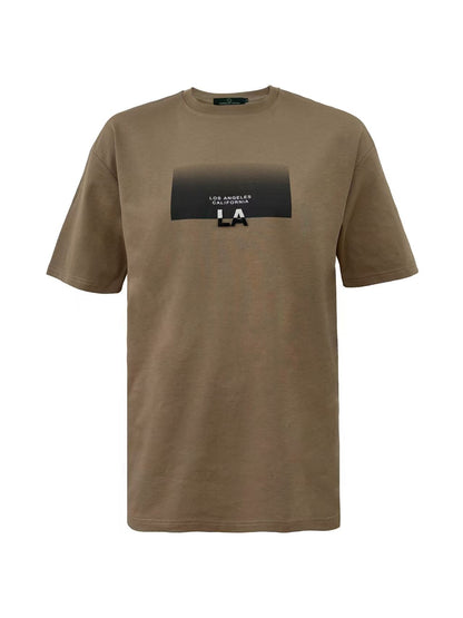 LA Gradient Block Graphic Tee - Tan