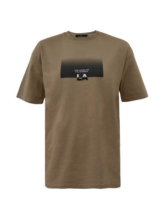 LA Gradient Block Graphic Tee - Tan