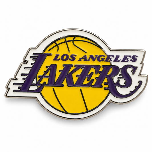 Los Angeles Lakers Logo Enamel Pin on a white studio background